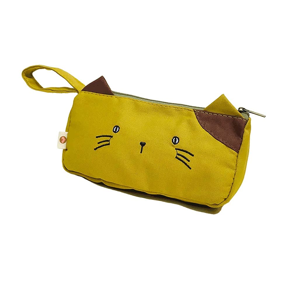 Caja de lápices Caja Linda Gato Bolsa de papelería Caja de lápices Grande Lienzo Multifuncional Bolsa de cosmética Bolsa de Bolsa de lápiz con Cremalleras-3 Colores Bolso de Bolsa de Pluma