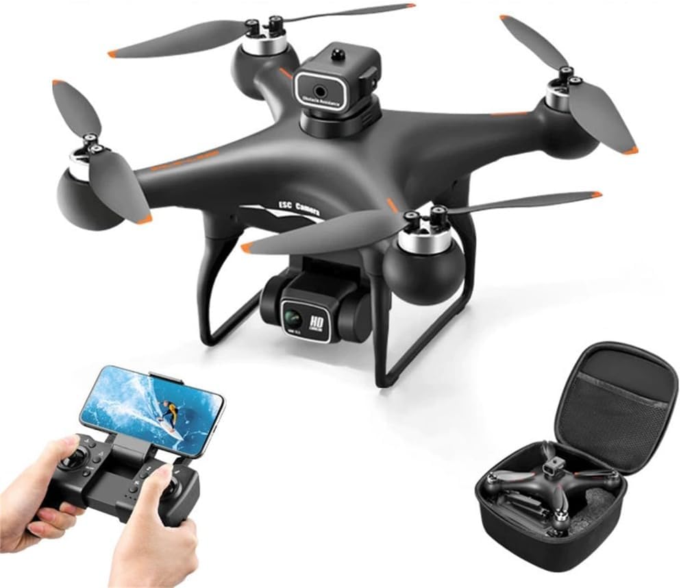 UAV Drone with Camera MAX Drone Professional 8K Dual Camera Optical Flow Brushless 360° Obstacle Avoidance WIFI FPV,Black