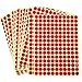 2475pcs Petits autocollants à points ronds 10mm Étiquettes de codage autocollantes de couleur autocollantes Étiquettes de marquage par SamHeng, 15 Feuilles, Rouge