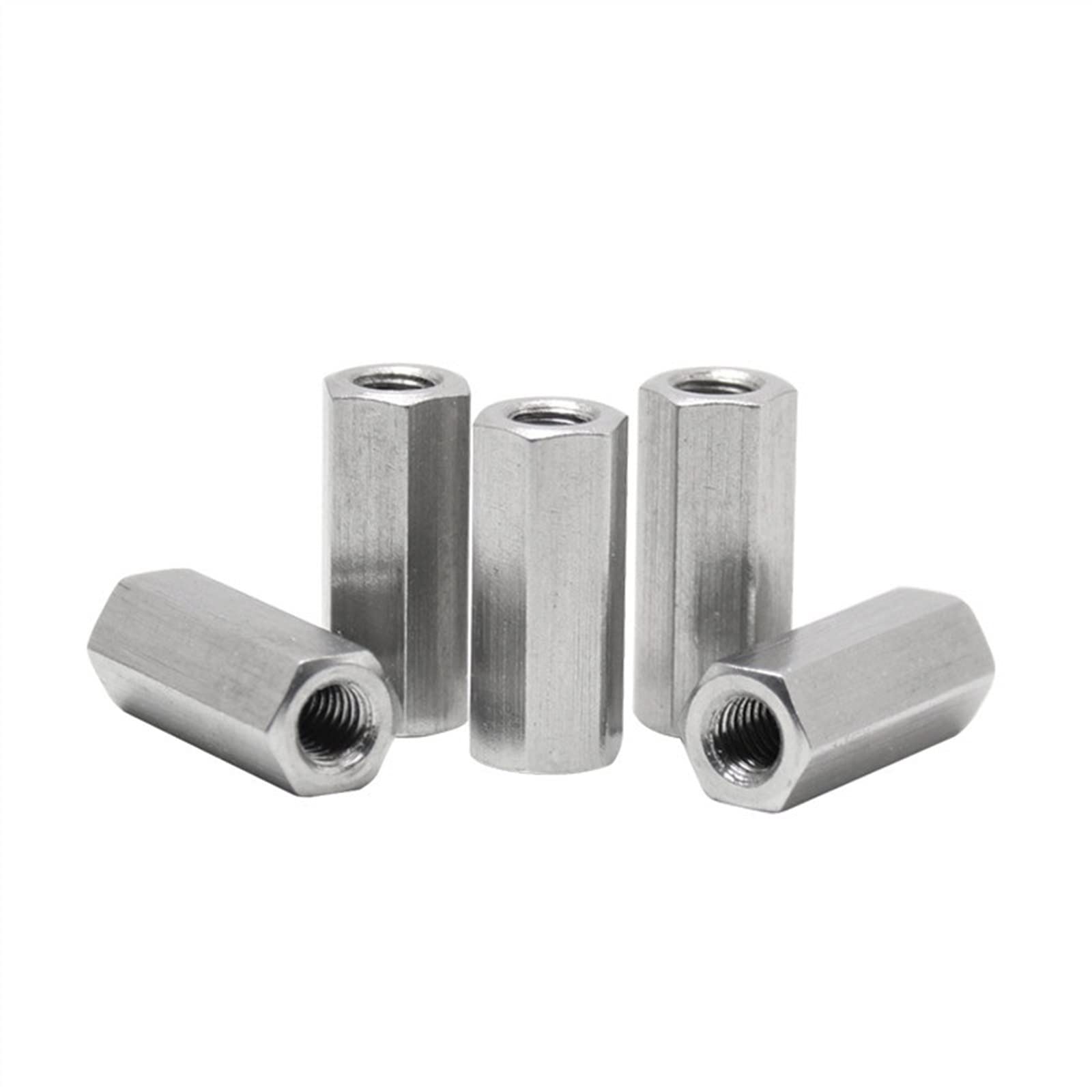 M10x1.25 Fine Thread Hex Rod Extend Coupling Nut304 Stainless Steel Lead Screw Connect Nut Length 25/30/35mm 5Pcs (Size : M10x1.25x35)