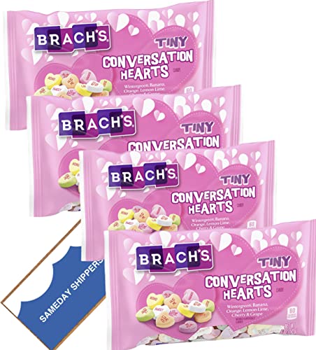 Valentine Candy (4 - Pack) - Brach's Valentine's Tiny Conversation Hearts | 20 OZ Total