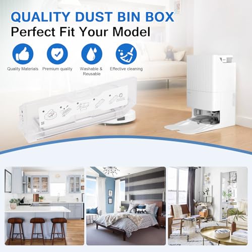 Image of Dust Bin Box Compatible with Roborock Q Revo Robot Vacuum Cleaner /Roborock P10 Vacuum Cleaner - Waste Collection Dustbin Box Replacement Accessories Spare Parts