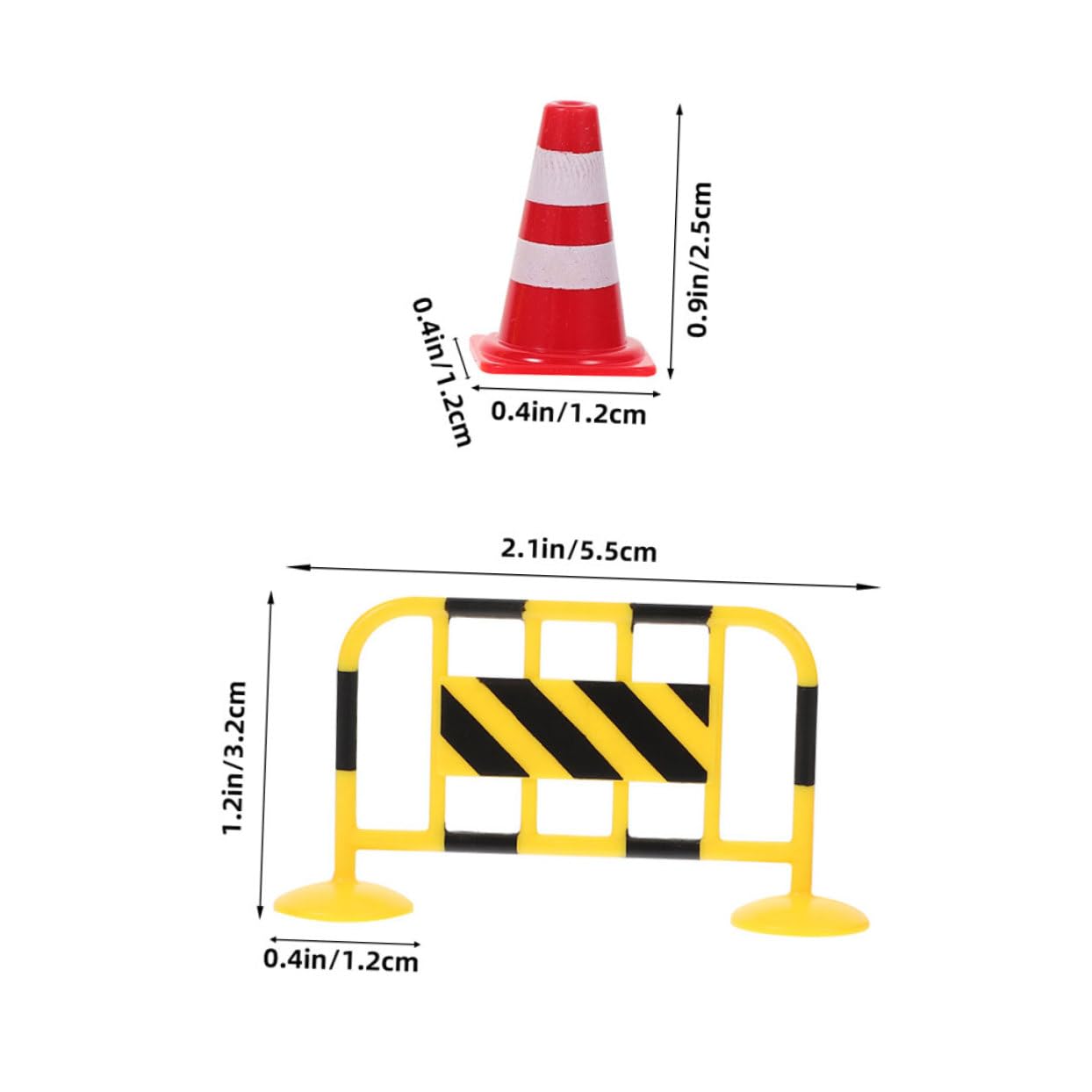 LIFKOME 1 Set Miniature Traffic Landscape Model Street Cone Barrier for Interactive Learning Parent Play Table Supply