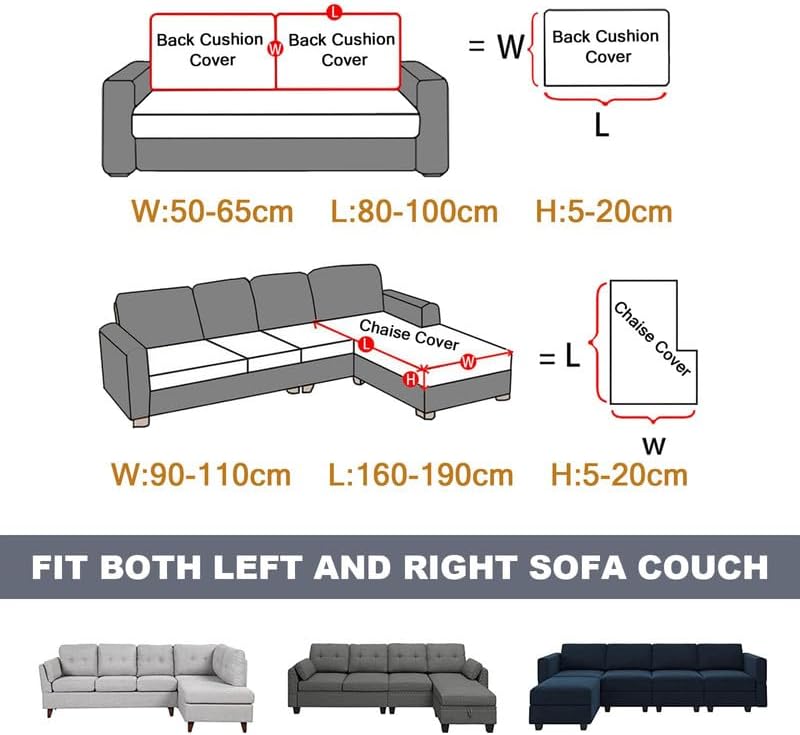 Miniatura 6 de TOPCHANCES Funda de cojín para sofá, resistente al desgaste, universal, de elastano, todo incluido, funda de sofá, funda seccional, fundas elásticas