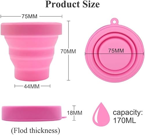 Miniatura 7 de Copas menstruales FDR Juego de 2 alternativas a tampones, almohadillas, discos y servilletas sanitarias 100% silicona de grado médico sin procesar