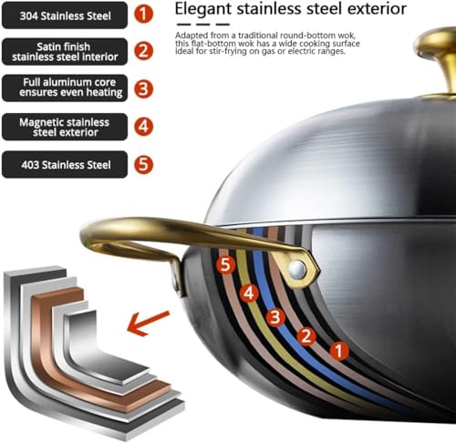 Wok de acero inoxidable sin recubrimiento 30 cm miniatura 6