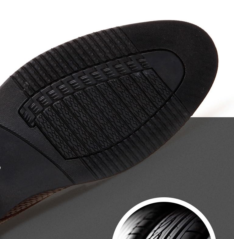 Derby Shoes Men Business Casual Derby Shoes Slip On Platform Oxford Shoes for Men Leather Shoelaces for Dress Shoes Mens(Black,7)4