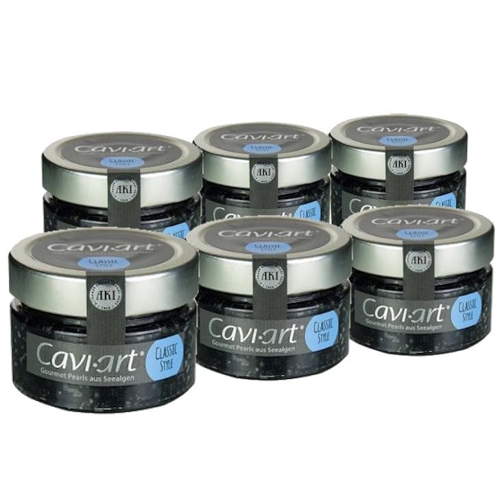 Cavi-Art Algen-Kaviar schwarz - 6 x 100g | veganer Kaviar, Feinkost