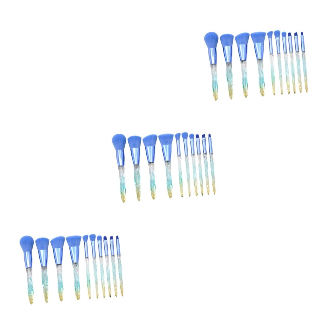 LALAFINA Utensili 30 Pz Pennello Da Trucco Pennelli Per Il Trucco Del Viso Kit Del Make up Strumenti Per Il Trucco Del Viso Spazzola Per Il Viso Gambo Diamantato Plastica Cristallo