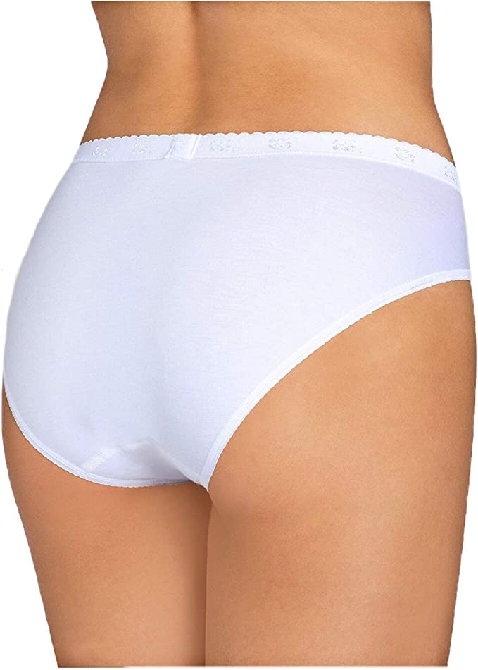 Sloggi Chic Tai, Oferta 4-8 sztuk, majtki damskie z koronkowymi wstawkami, majtki damskie bawełniane (4 sztuki czarny, 3), 4 szt. Czarny