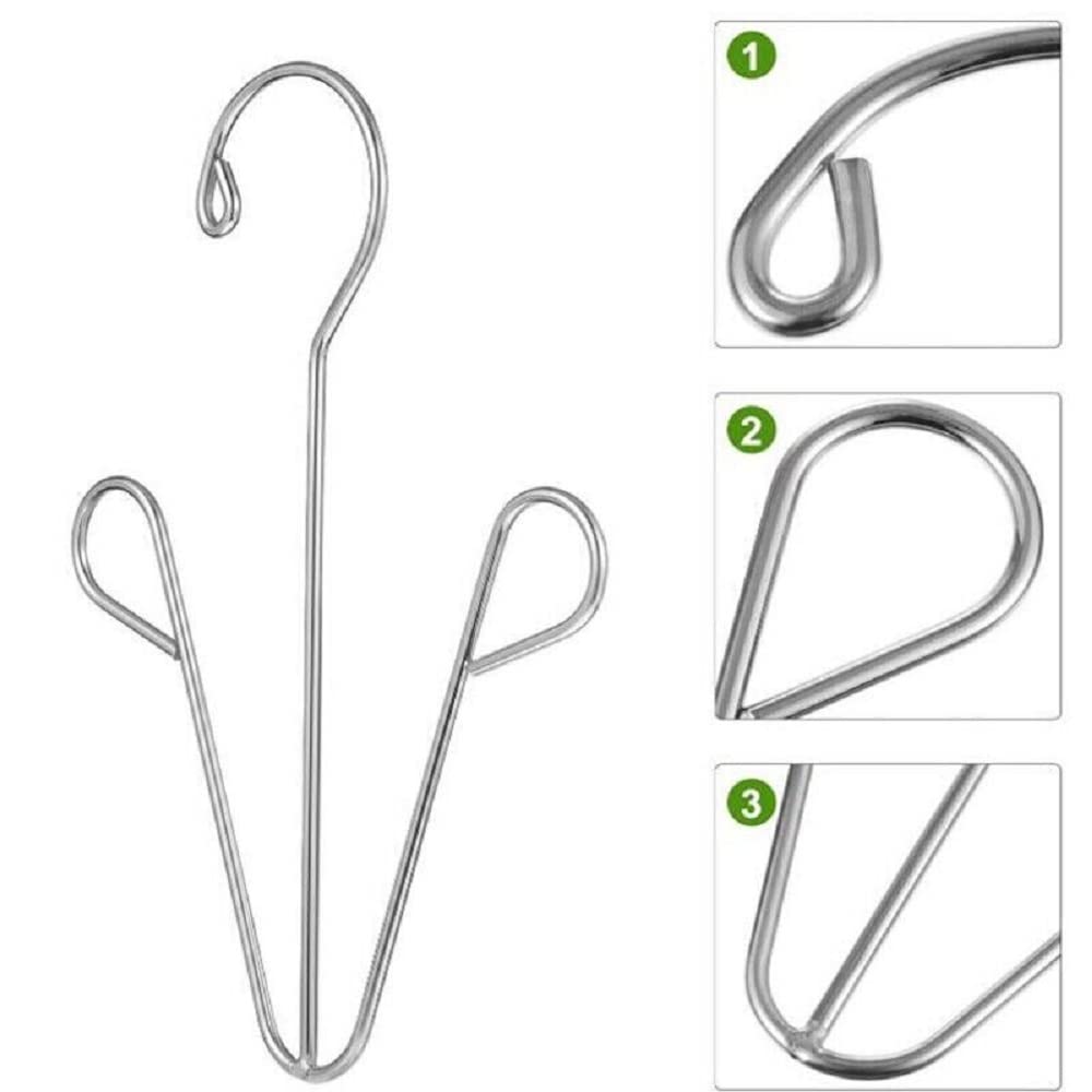 10 Appendiabiti Per Scarpe In Acciaio Inox – Doppio Gancio – Porta Scarpe Da Armadio – Asciugatura Rapida – Carico Max 2,3 Kg