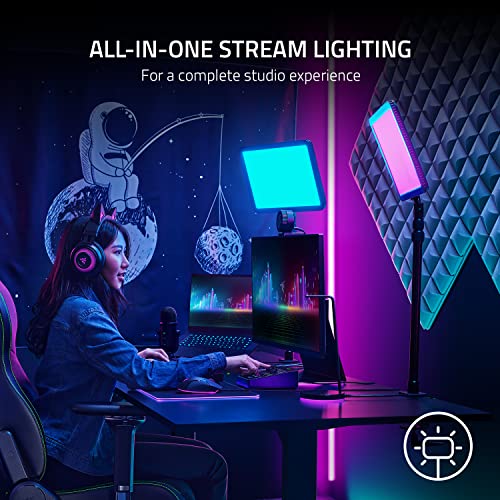 Image of Razer Key Light Chroma, Customizable RGB Light Spectrum, Professional Light | 2800 Lumens, for Streaming, Video Recording / Conferencing on PC, Phone, Control via App, Wi-Fi & Bluetooth, Clamp Mount
