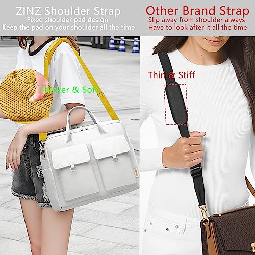 Image of ZINZ Shoulder Strap 78 inch Universal Handbag Strap with Ultra-Thick Fixed Padded and Dual Balanced Adjustable Buckles Shoulder Crossbody Strap for Briefcase Messenger Bag Laptop Bag Luggage,Yellow