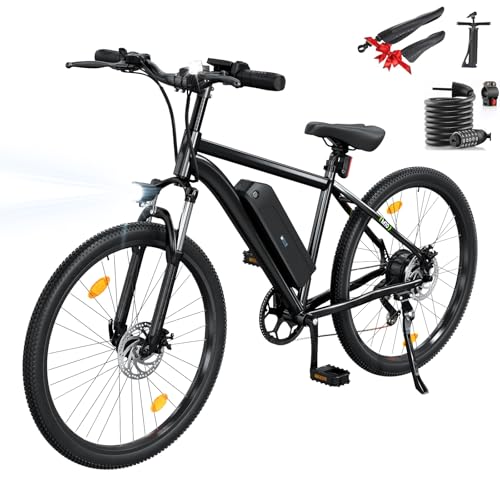 Finbike E-Bike für Erwachsene, 26 Zoll Ebike 250W Motor Electric Bike mit 36V 10.4Ah herausnehmbarem Akku, 100KM Reichweite, 7 Geschwindigkeiten, Schnellaufladung, Doppelscheibenbremse E Mountainbike