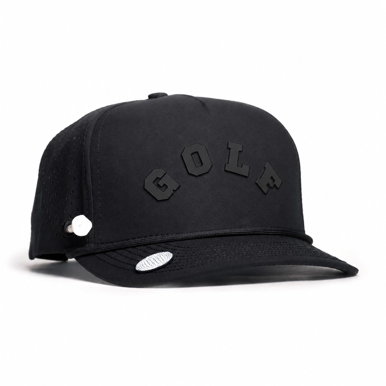BRIMZ Golf Performance Hat - Tee Holder &amp; Magnetic Brim - Breathable Sweat &amp; Water Resistant Golfing Snapback Cap