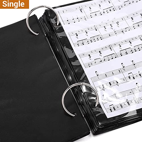 Facmogu 15Pcs Single Side Available Flip Folder Pages, Flip Folio Marching Band Musical Flip Folder With 2 Holes, Pvc Waterproof Window Pages For Holding Sheet Music Files - Black #TOP3