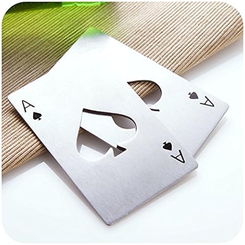 Gifts UK® Poker Playing Card Ace of Spades Stainless Steel Metal Bottle Opener 1 pc Cover