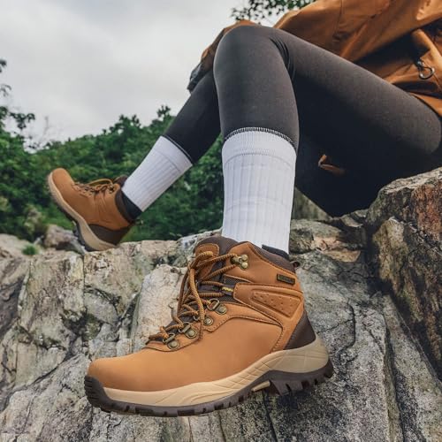 CC-Los Women's Waterproof Hiking Boots - Walking Backpacking Boot for Women Yellow UK Size 6.5 - Image 7