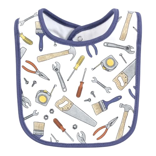 Image of Hudson Baby Infant Boy Cotton Bibs, Construction Work, One Size