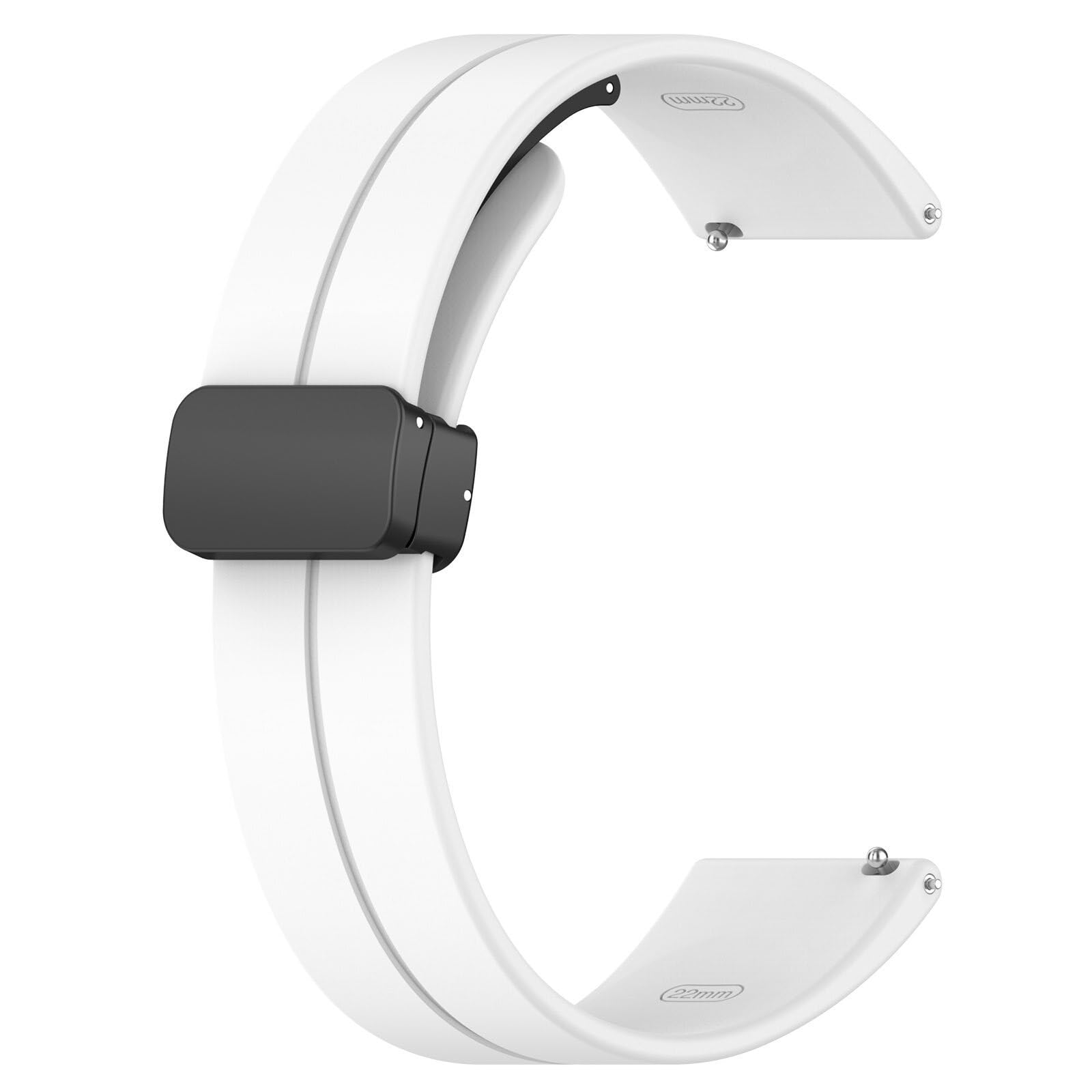STRAPY 20mm Soft Silicone Magnet Buckle Replacement Strap Belt Band For Pebble Aspire Smart Watch Straps With Folding Lock (Boys And Girls) (White) (B0CLVL52CT) Amazon Price History, Amazon Price Tracker