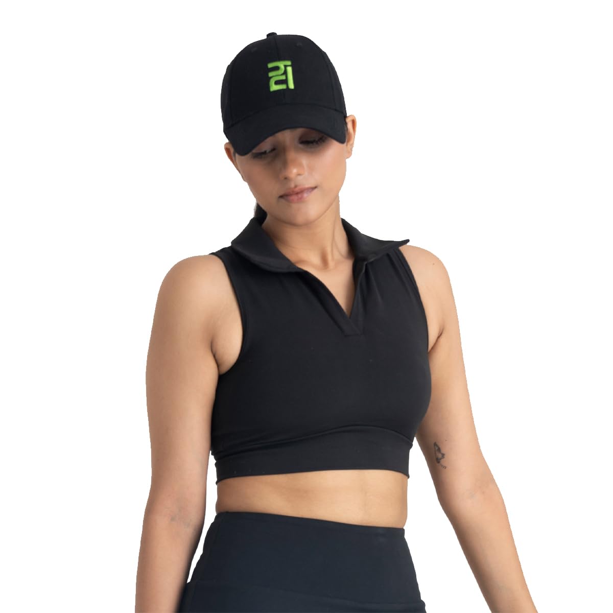 2 in 1 sports bra crop top - women's polo neck and racerback styles with medium coverage, lightly padded, stretchy sports bra perfect for gym workout and sweat wicking fabric