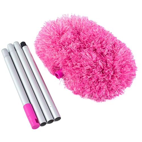 Plumero limpiador de ventilador de techo, plumero de techo, herramienta de limpieza para ventiladores de techo altos con barra de extensión, plumero de microfibra reutilizable