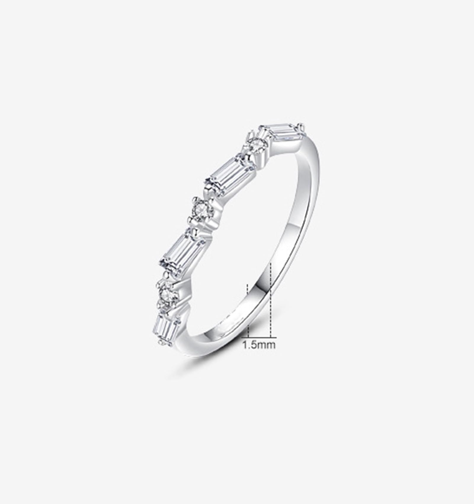Anillo de oro para mujer, anillo de boda de oro real con diamante cultivado en laboratorio, alianzas de boda de oro blanco, media eternidad, para mujeres