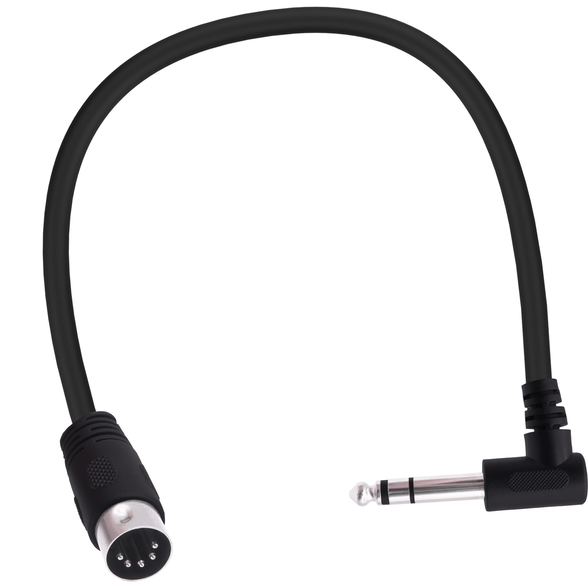 YARCHONN MIDI Din 5Pin to 1/4 6.35mm Cable Din 5pin Male to 1/4 Inch Male Jack 90 Degree Right Angle Plug TRS Stereo Audio Adapter Cable for Speaker Amplifier Mixer MIDI Keyboard-0.2M/0.66FT