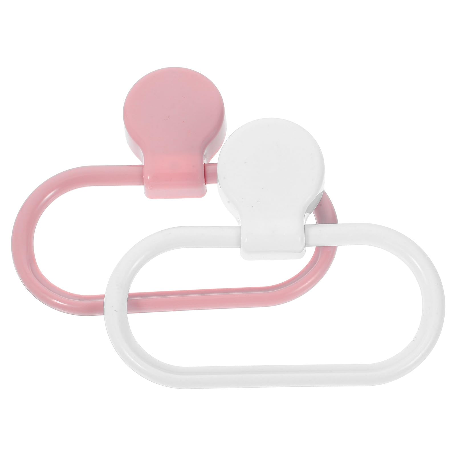 2pcs Self Adhesive Hand Towel Ring Plastic Holder Small Bathroom and Kitchen Wall Mounted Space-Saving Towel Hanger Rack