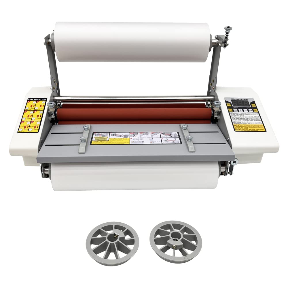 INTBUYING Cold Thermal Laminator Machine A2 Roll Laminator Thermal Single and Dual Sided with Digital Display 110V 600W Adjustable Temperature 0-180?