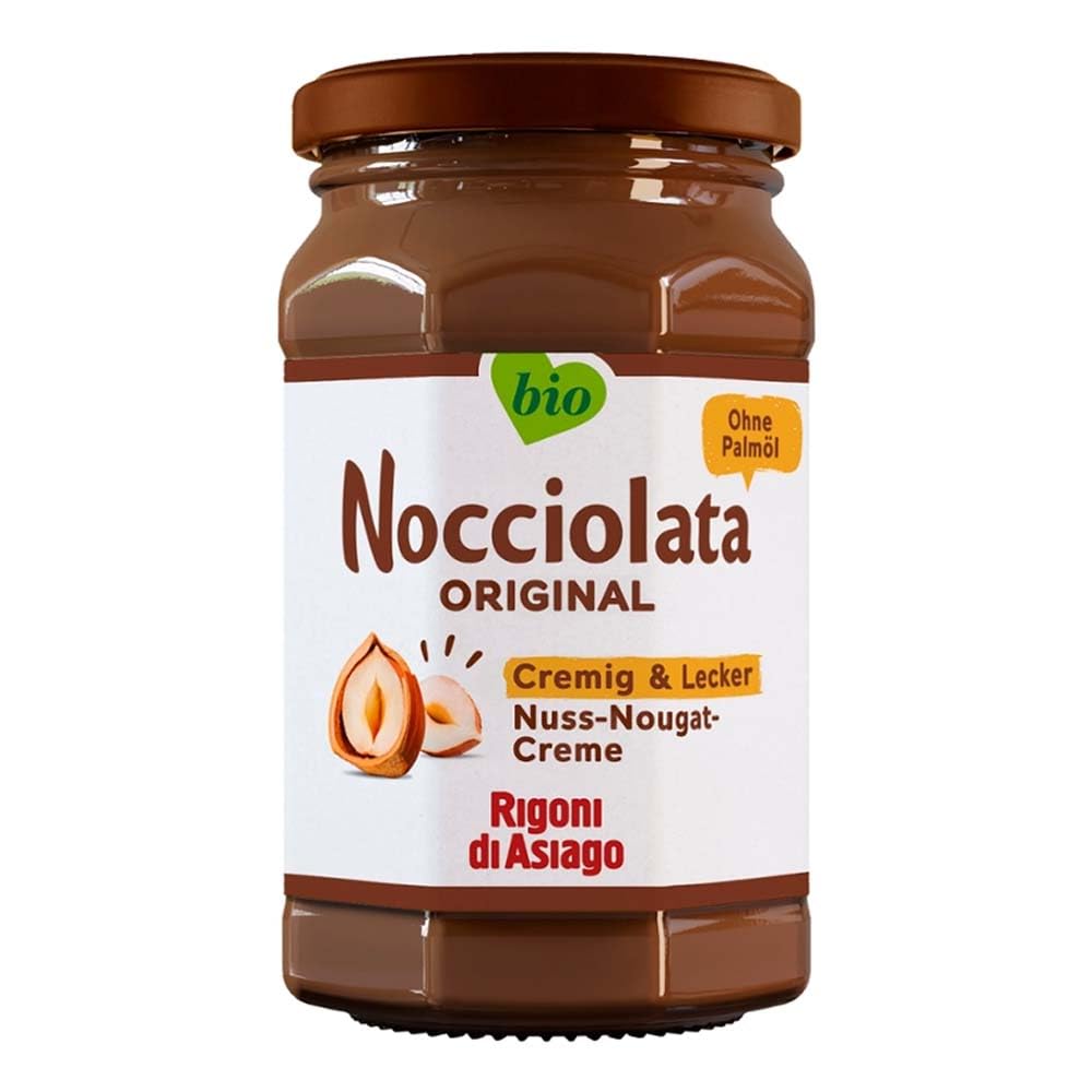 Rigoni di Asiago - Nocciolata - 1x 250g, Nuss Nougat Creme, Haselnusscreme ohne Palmöl, Nuss Nougat Creme ohne Palmöl, Leckerer Brotaufstrich