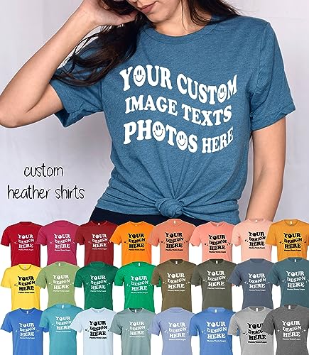 INK STITCH Unisex 3001CVC Custom Printing Add Logo Texts Photo Bella Canvas Heather Jesery Tees4
