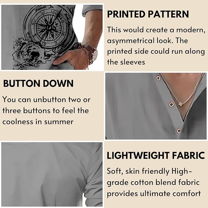 Image of Amazon Brand - INKAST Men's Cotton Blend Mandarin Collar Regular Fit Full Sleeve Casual Short Kurta
