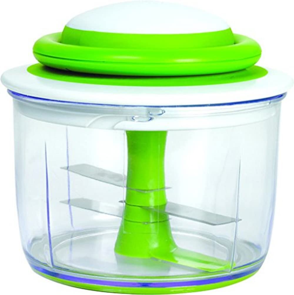 Picadora Manual De Alimentos 3 En 1 Diboniur | 520 Ml | Con Cuerda Y 3 Cuchillas Intercambiables | Ideal Para Verduras, Frutas Y Nueces | Color Verde
