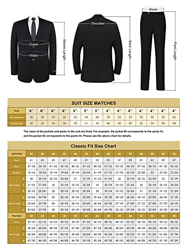 Men‘s 3 Piece Classic Fit Suit Set Two Buttons Solid Jacket Blazer Hidden Expandable Waist Pants & Vest2