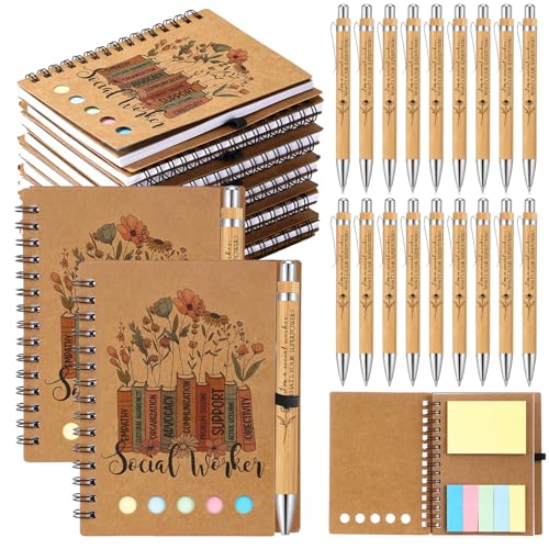 Carnets à spirale A6 bloc notes adhésives bambou Jetec papeterie professionnelle bureau