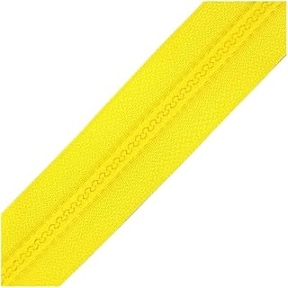 GENODA 3 cremalleras de bobina de resina de 15 a 47 pulgadas para costura a medida, cremalleras de nailon a granel, 24 colores (color amarillo, opción 1_100 cm)