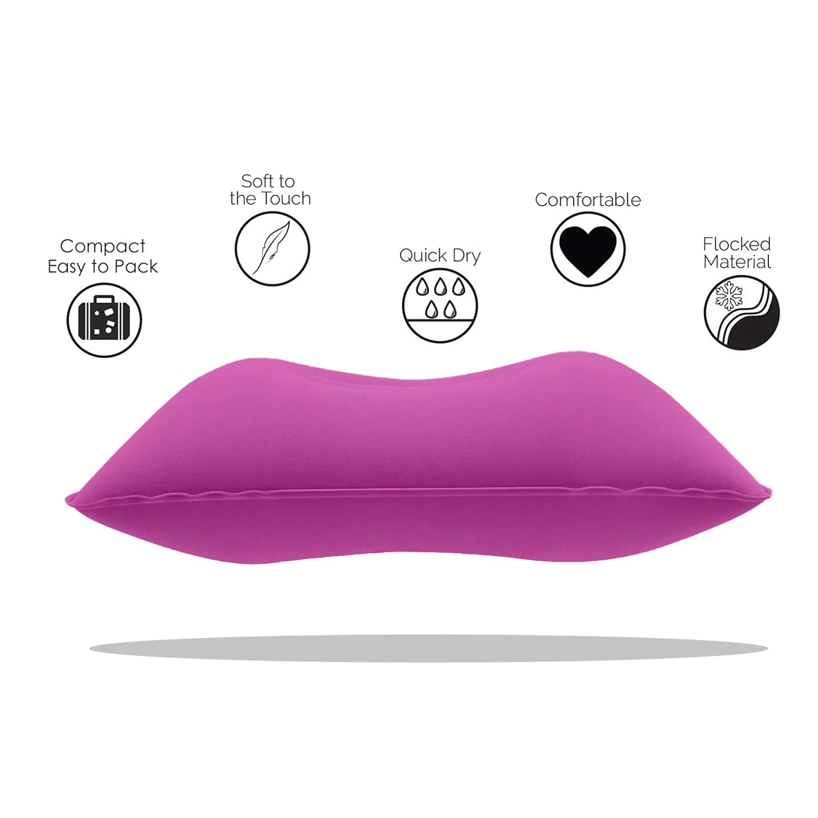 Almohadas de Camping Ultraligeras Cuadradas Pequeñas para Senderismo Viajes Soporte Lumbar Morado Rosa Azul