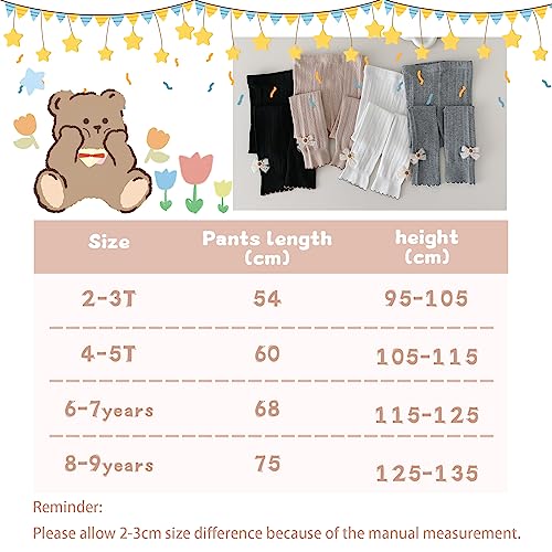 Girls Leggings for Little Girls, 2 Pack Toddler Girl Pants Leggings for Baby Tights Knitted Multi-Colors 2-9 Years4