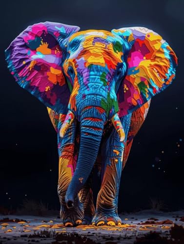 Broderie Diamant Éléphant Anti-Stress - Kit Complet 40x50
