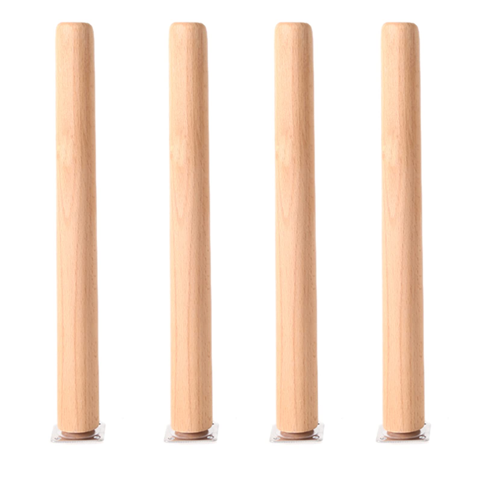 Jolan Wooden 4 Pcs Solid Wood Furniture Legs, Replacement Desk Legs, Coffee Table Legs, Sofa Legs, Cabinet Legs, Furniture Feet With Mounting Plates And Screws,-60Cm/23.62In