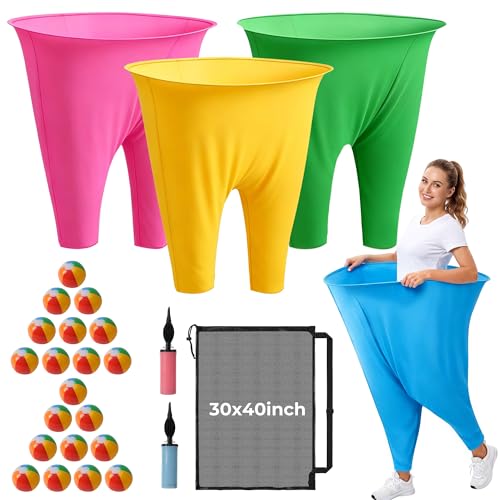 Image of Granny Pants Yard Game, Granny Pants Outdoor Game with Oversized Pants, Bouncy Balls, Pumps & Storage Bag, Backyard Games for Adults, Family Reunion, Carnival Field Day Events Toss Games