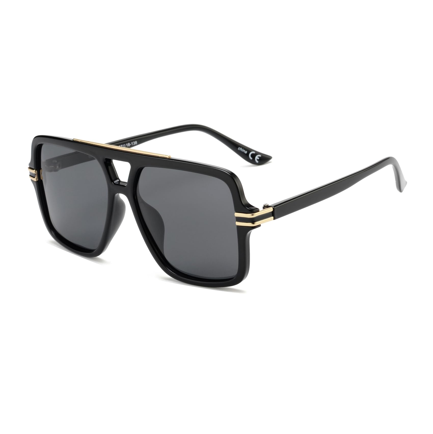 OUWEN Retro Oversized Polarized Square Sunglasses Womens Mens, Trendy Designer Big Rectangle Sun Glasses OW2237