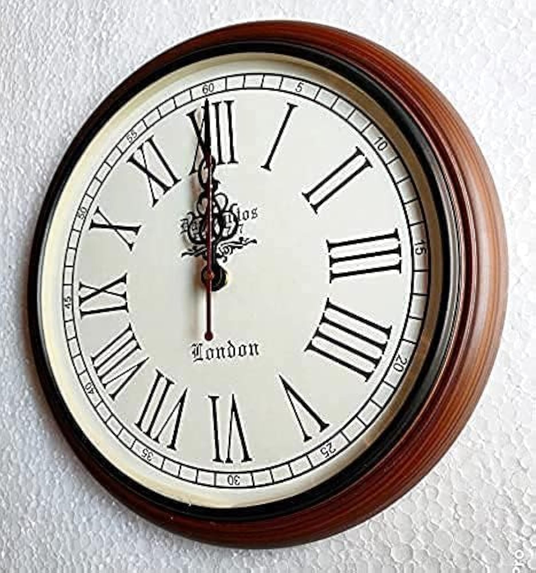 Antique Vintage Style Wall Clock, Wooden Frame