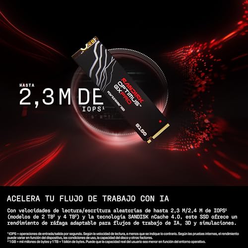 Miniatura 6 de SANDISK Optimus GX Pro 8100 PCIe Gen 5 NVMe SSD 1 TB (velocidades de Lectura/Escritura secuenciales de hasta 14 900/11 000 MB/s, TLC 3D CBA NAND)