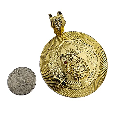 HIP HOP JEWELRY ICED GOLD SILVER PLATED LARGE SANTA BARBARA FASHION MEDAL CHARM PENDANT