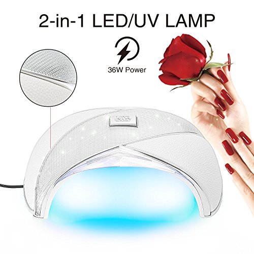 Cris Nailsu00ae Lampara 36W LED Secador de Uñas para Manicura Gel Esmalte Permanente Semipermanente (Blanco)