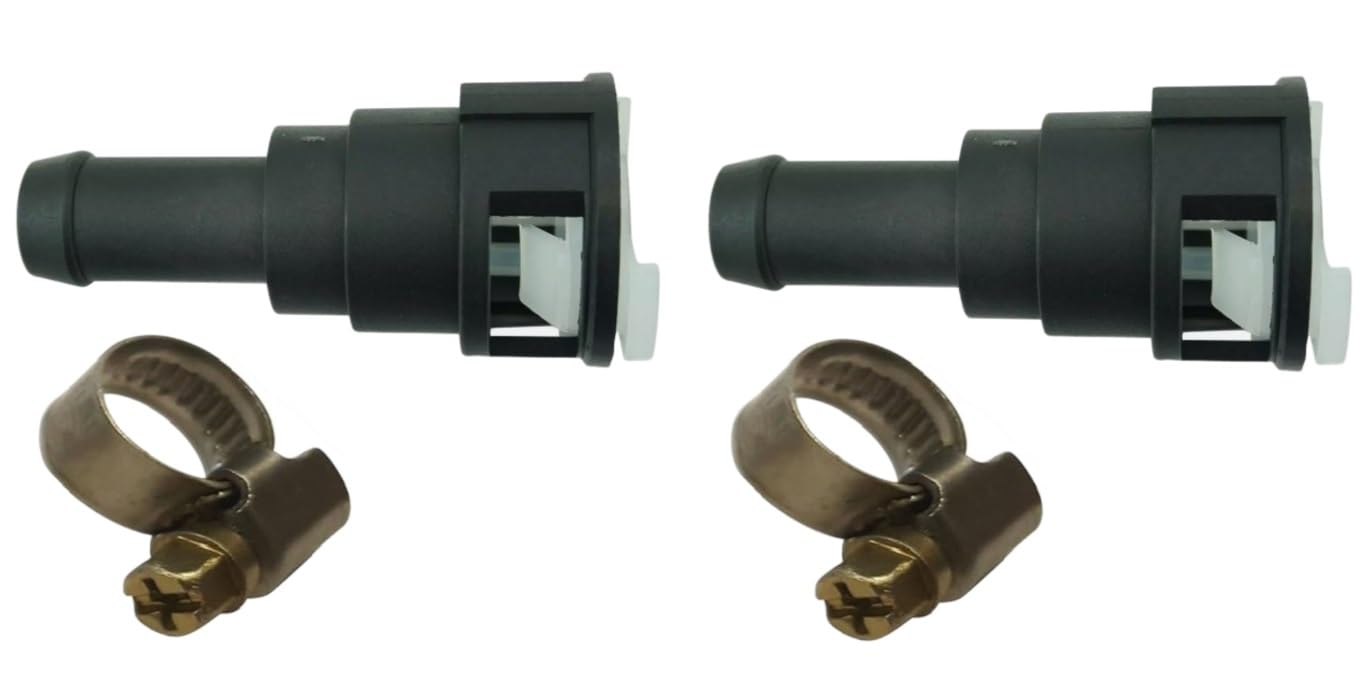 Muzzys Black (Set Of Two) Upgraded 800-404 Stronger Than Oem Heater Core Coolant Hose Quick Disconnect Connector W/Clamp Fits: 3/4" Tube And 5/8" Heater Hose Only. Fits: Many 1986-2011 Ford Trucks Suvs E69z18d435b
