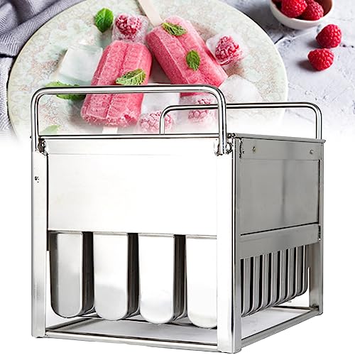 Stampo professionale per ghiaccioli in acciaio inox 304 con 40 cavità, per ghiaccioli fai da te, perfetto per uso domestico e commerciale, facile da pulire e durevole