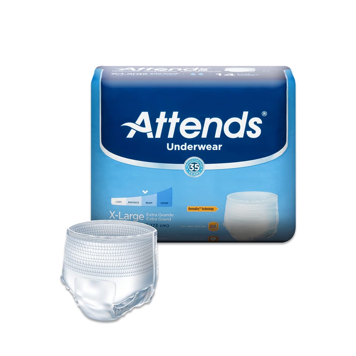 Attends Healthcare Products 25433101 White Extra Large Adult Moderate Absorbent Underwear - Pack of 14